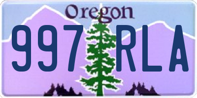 OR license plate 997RLA