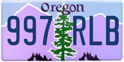 OR license plate 997RLB