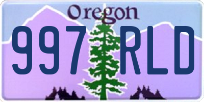 OR license plate 997RLD
