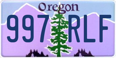 OR license plate 997RLF