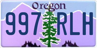 OR license plate 997RLH