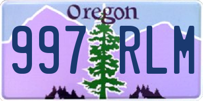 OR license plate 997RLM