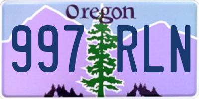 OR license plate 997RLN