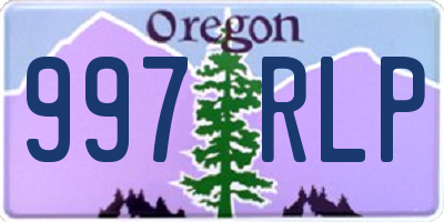 OR license plate 997RLP