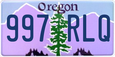 OR license plate 997RLQ
