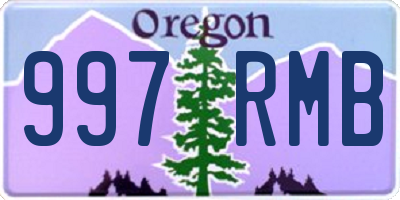 OR license plate 997RMB