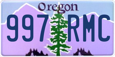 OR license plate 997RMC