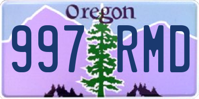 OR license plate 997RMD