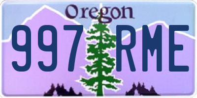 OR license plate 997RME