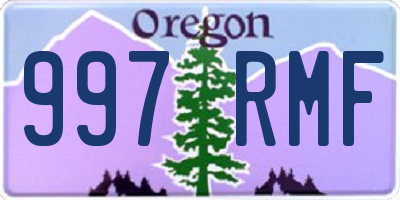 OR license plate 997RMF