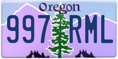 OR license plate 997RML