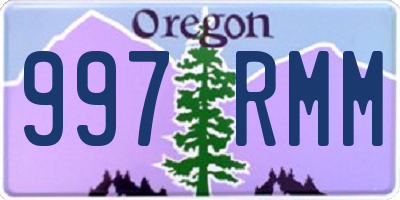 OR license plate 997RMM