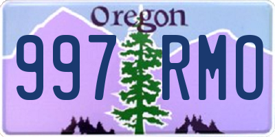 OR license plate 997RMO