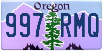 OR license plate 997RMQ