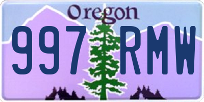 OR license plate 997RMW