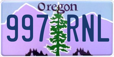 OR license plate 997RNL