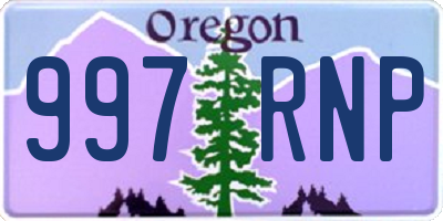 OR license plate 997RNP