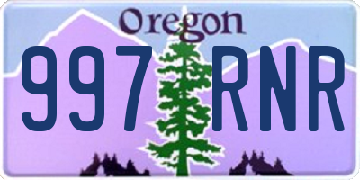 OR license plate 997RNR