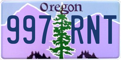 OR license plate 997RNT