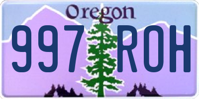 OR license plate 997ROH