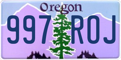 OR license plate 997ROJ