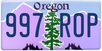 OR license plate 997ROP