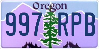 OR license plate 997RPB