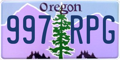 OR license plate 997RPG