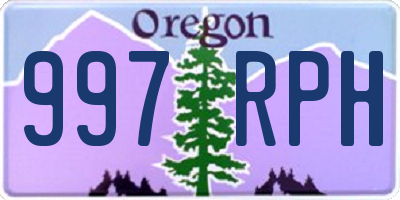 OR license plate 997RPH