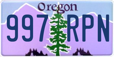 OR license plate 997RPN