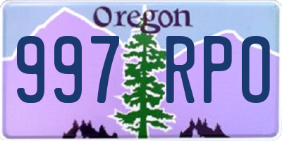 OR license plate 997RPO