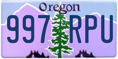 OR license plate 997RPU