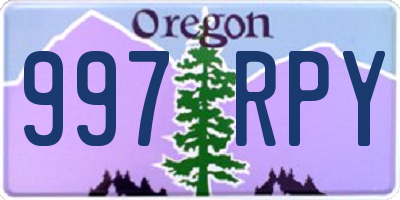 OR license plate 997RPY