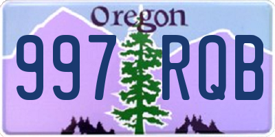 OR license plate 997RQB