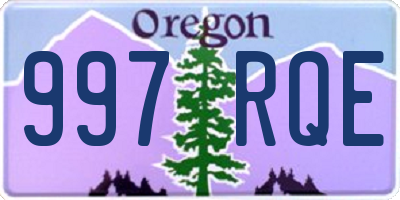 OR license plate 997RQE