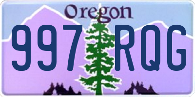 OR license plate 997RQG