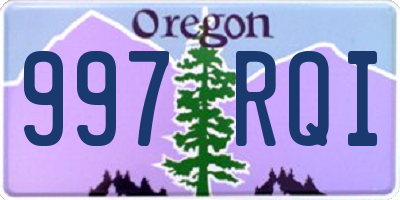 OR license plate 997RQI