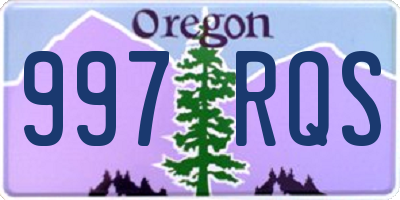 OR license plate 997RQS