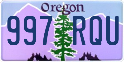 OR license plate 997RQU
