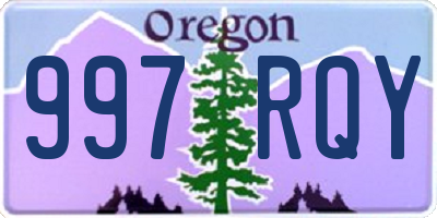 OR license plate 997RQY