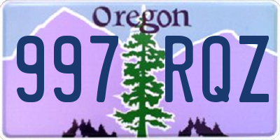 OR license plate 997RQZ