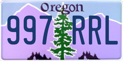 OR license plate 997RRL