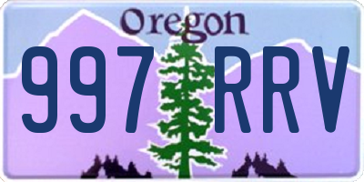 OR license plate 997RRV