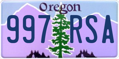 OR license plate 997RSA