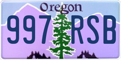 OR license plate 997RSB