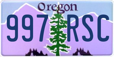 OR license plate 997RSC