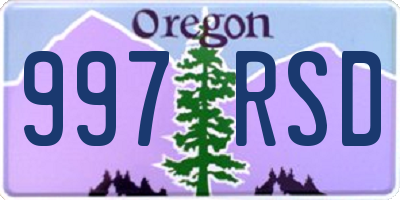 OR license plate 997RSD