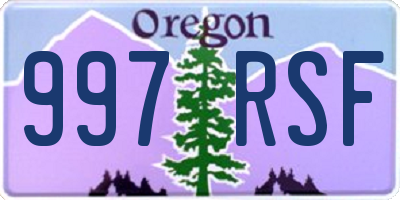 OR license plate 997RSF