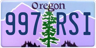 OR license plate 997RSI