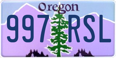 OR license plate 997RSL